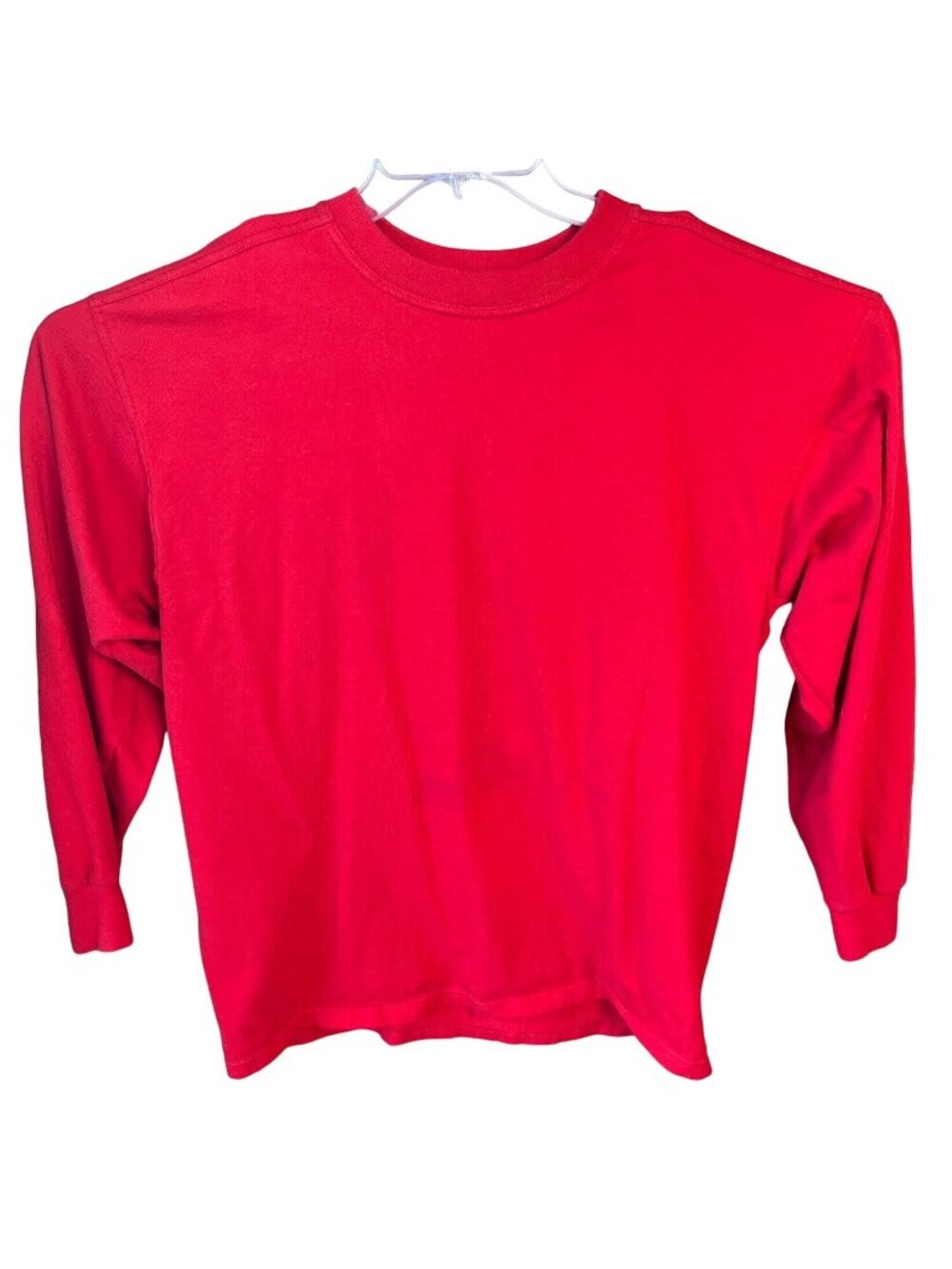 Large Red Long Sleeve T-shirt  Crew Neck 5g
